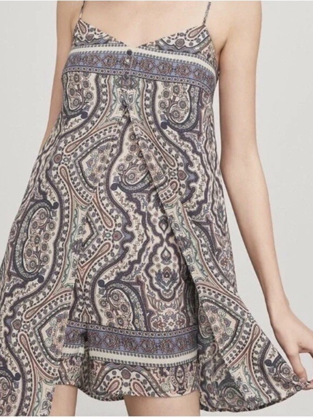 BCBGMAXAZRIA 'Helene' Vintage Brocade Print Slip Overlay Romper